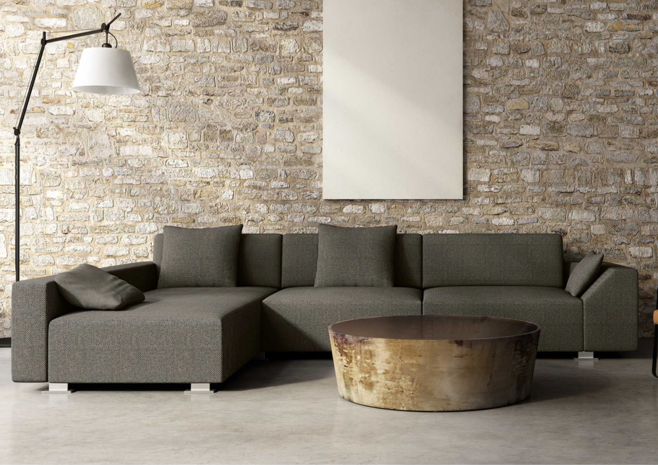 Grafitowy narożnik w stylu loft